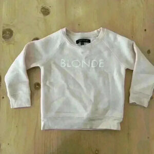 Brunette The Label 2T Girls ‘Blonde’ Crewneck Sweatshirt Light Pink